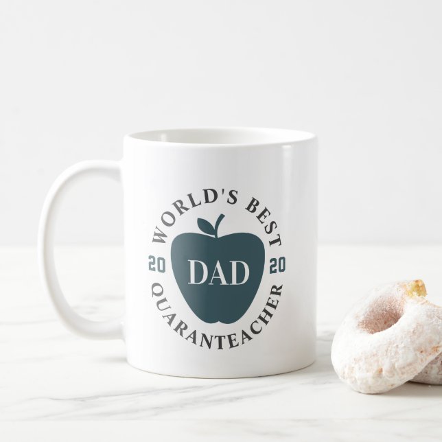World's Best Quaranlehrer 2020 Teacher Red Apple Kaffeetasse (Mit Donut)