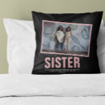 World's Best Sister | Modern Photo Collage Kissen<br><div class="desc">"World's Greatest Sister". Upload your own photos (one photo on the front and four more on the back) and write a custom message. Personalize for your sister or best friend to create a unique gift. A perfect way to show her how amazing she is every day. All colors and text...</div>