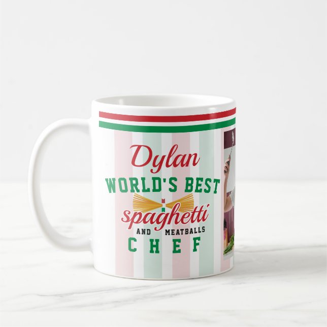 World's Best Spaghetti & Meatballs Funny Italian Kaffeetasse (Links)