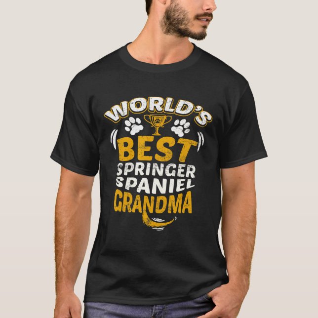 Worlds Best Springer Spaniel Grandma Granddog T-Shirt (Vorderseite)