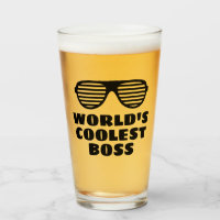 World's Coolest Boss amusant verre de bière cadeau