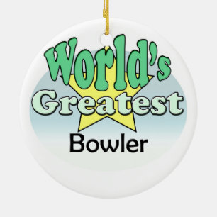 World's Greatest Bowler Keramik Ornament