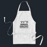 World's Greatest Daughter in law kitchen apron Schürze<br><div class="desc">World's Greatest Daughter in law kitchen apron. Personalized cooking and baking aprons for women. White,  beige or yellow color with cute heart drawing and bold typography. Fun Birthday gift idea for new family member. Add your own custom text optionally.</div>