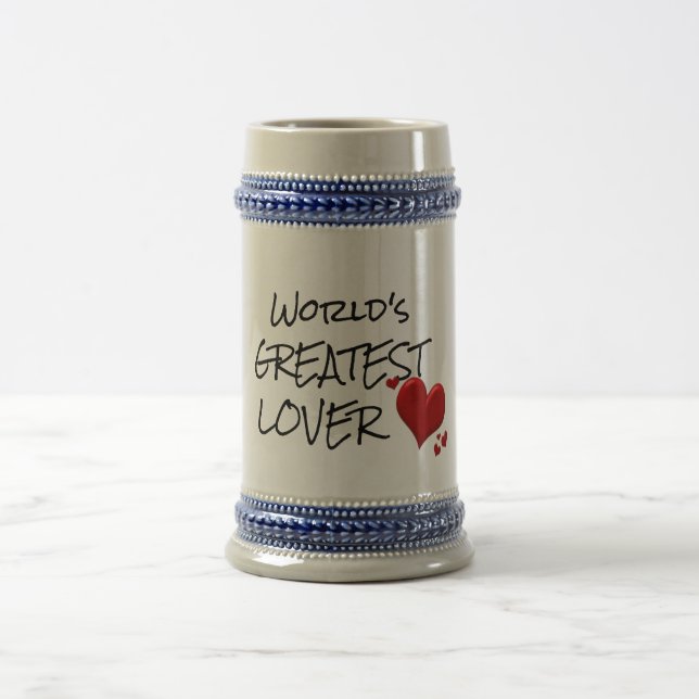 World's Greatest Lover Beer Stein - Romantic Quote Bierglas (Mittel)