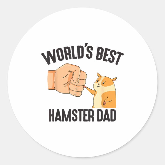 World's Hamster Dad Costume For Animal Lovers Hams Runder Aufkleber (Vorderseite)
