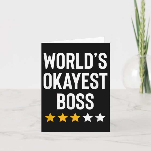 Worlds Okayest Boss Funny Birthday Christmas Gag G Karte (Vorderseite)
