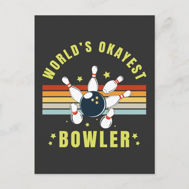 Worlds Tokest Bowler Feiertagspostkarte (Vorderseite)