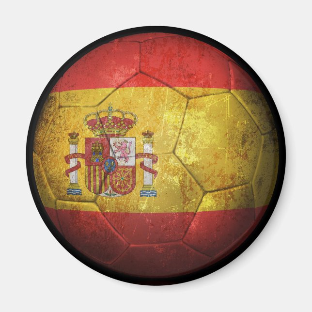 WorldSpanish Flag Fußball-Fußball-Ball Magnet (Vorne)