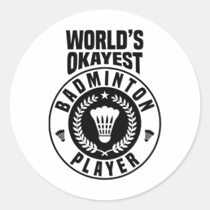 Worlest Badminton Player Crossminton Indoor Runder Aufkleber