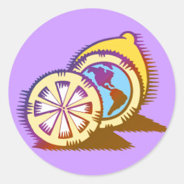 Worlly Lemons Runder Aufkleber