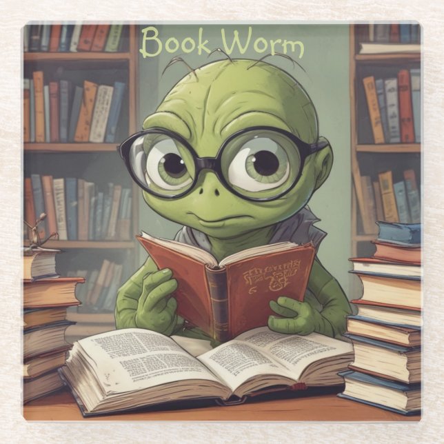 Worm buchen glasuntersetzer (Vorderseite)
