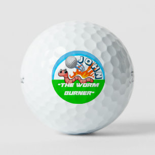 "Worm Burner" Personalisierter Name Golfbälle
