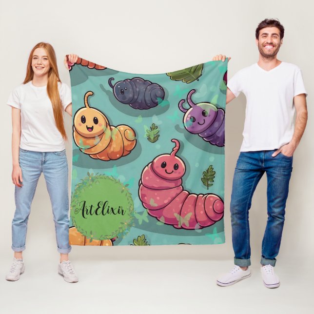 Worm Butterfly Print Fleecedecke (Beispiel)