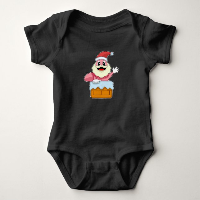 Worm Christmas Santa Claus Baby Strampler (Vorderseite)