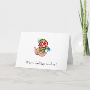 Worm Weihnachtskarte Feiertagskarte