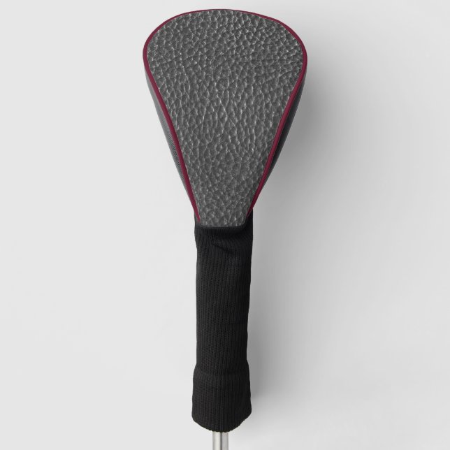 Worn Black Fake Leather Golf Headcover (Vorderseite)