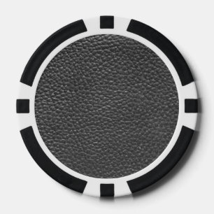 Worn Black Fake Leather Pokerchips