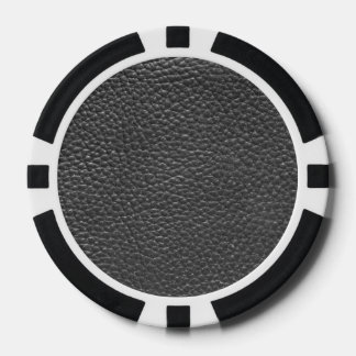 Worn Black Fake Leather Pokerchips