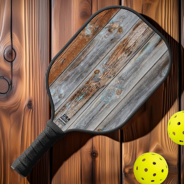Worn Blue Wash Wood Pickleball Schläger (Von Creator hochgeladen)
