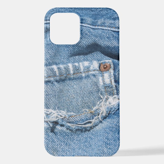 Worn Jeans iPhone 12 Hülle (Rückseite)