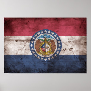 "Worn Missouri Flag"; Poster