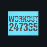 Worn out and scratched text Workout 247365 blue Leinwanddruck<br><div class="desc">Worn out and scratched text Workout 247365 in grey color with blue background. Perfect for anyone who is lifting, fitness, training, bodybuilding and going to the gym.</div>