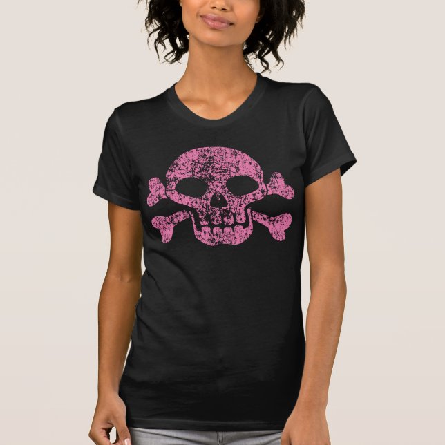 Worn Out Skull and Crossbones T-Shirt (Vorderseite)
