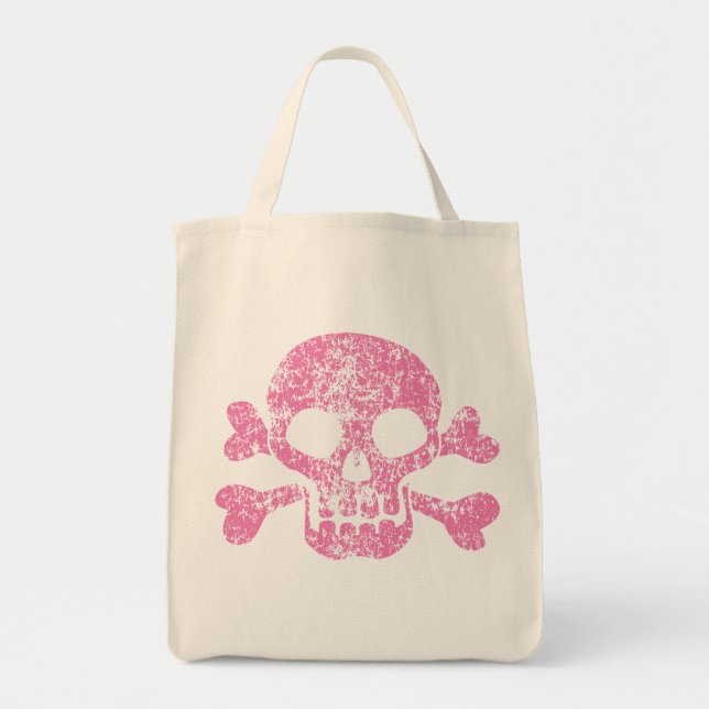 Worn Out Skull and Crossbones Tragetasche (Vorne)