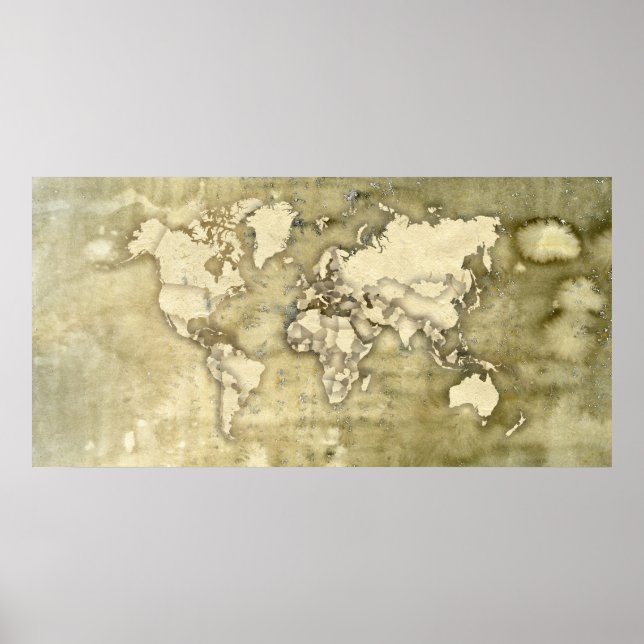 Worn Paper World Poster (Vorne)