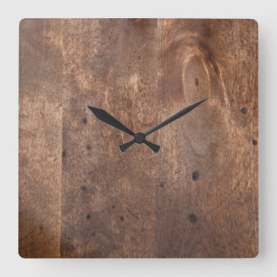 Worn pine board quadratische wanduhr