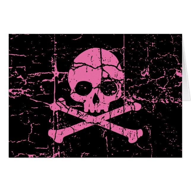 Worn Pink Skull and Crossbones (Devant horizontal)