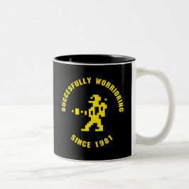Worrior - schwarz-gelb zweifarbige tasse