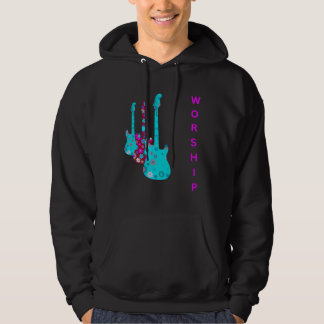 WORSHIP Guitars Instrument Christian Faith Women Hoodie