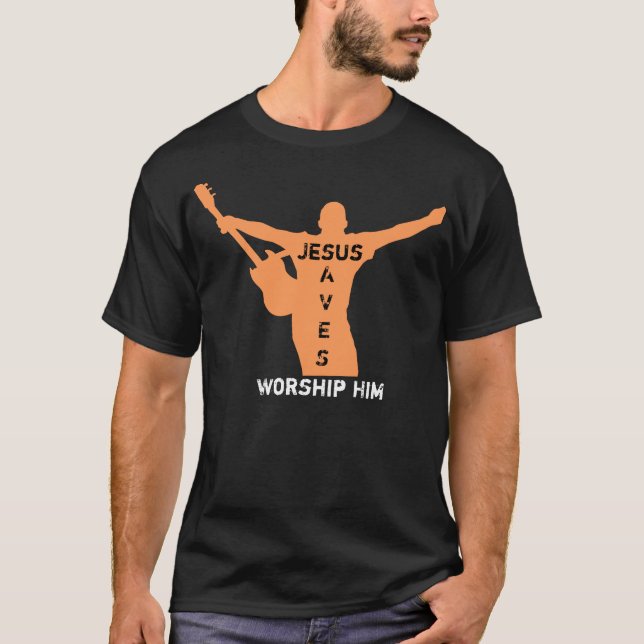 Worship Him - Jesus Saves T-Shirt (Vorderseite)