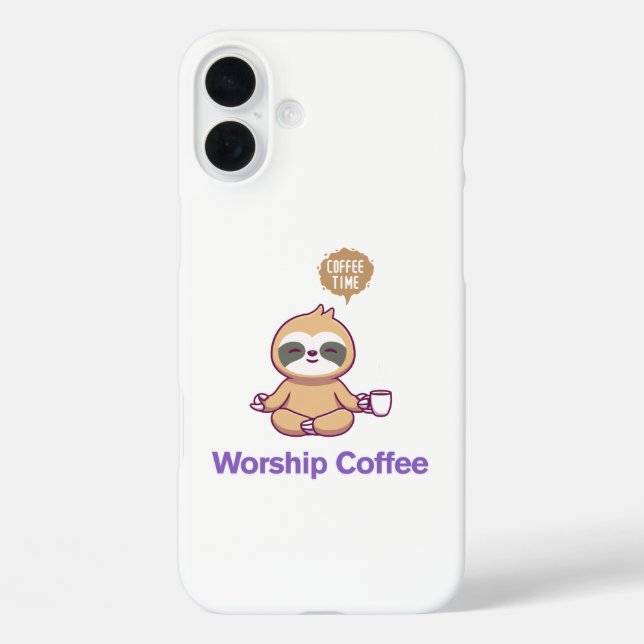 Worship-Kaffee - iPhone 16 Design Plus Hülle (Rückseite)