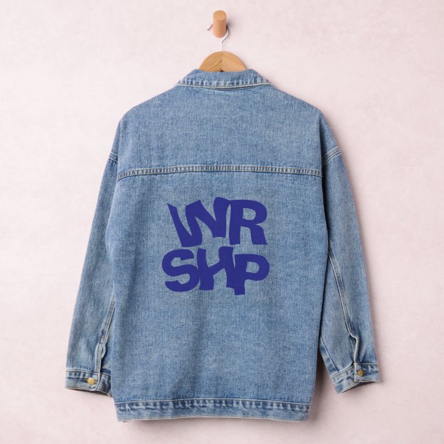 WORSHIP Print Blue Jeansjacke (Hangar)