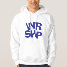 WORSHIP Print White Hoodie