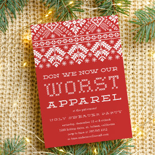 Worst Apparel   Ugly Sweater Party Einladung