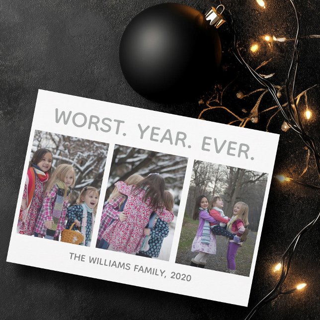 Worst Year Ever Funny Sarcastic Weihnachten Foto (Von Creator hochgeladen)