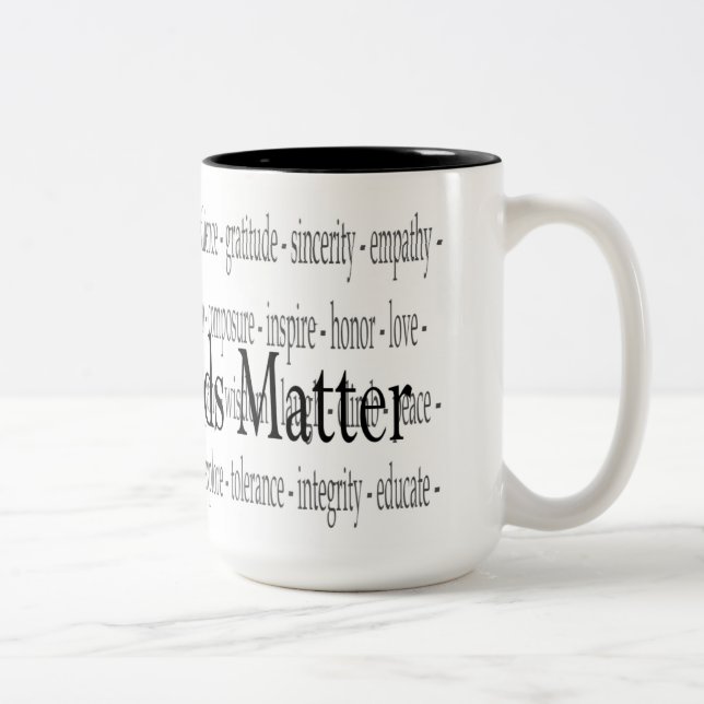 Wort-Angelegenheits-Tasse Zweifarbige Tasse (Rechts)