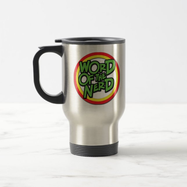 Wort der Nerd-Reise-Tasse Reisebecher (Links)