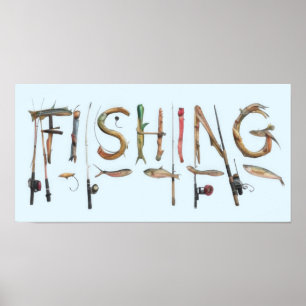 Wort "Fischerei" Poster