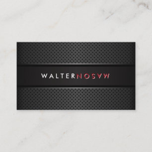 Wort Gedreht   Dunkelgraues Banner   metallisch pe Visitenkarte