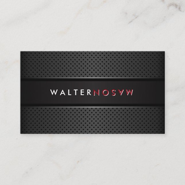 Wort Gedreht | Dunkelgraues Banner | metallisch pe Visitenkarte (Vorderseite)