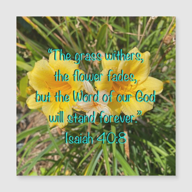 Wort Gottes Isaiah 40:8 Magnetkarte (Vorderseite)