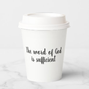 Wort Gottes ist ausreichend Pappbecher