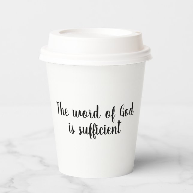 Wort Gottes ist ausreichend Pappbecher (Vorderseite)