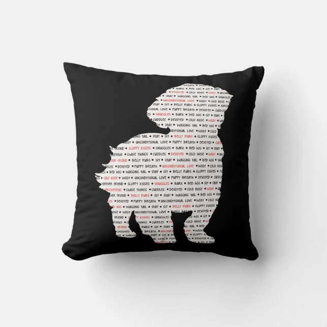 Wort-Kunst Shih Tzu Kissen (Vorderseite)