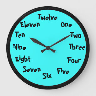 Wort nummeriert Wanduhr