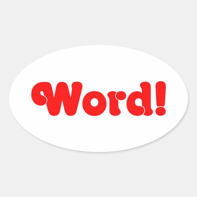 Wort! Ovaler Aufkleber (Vorderseite)